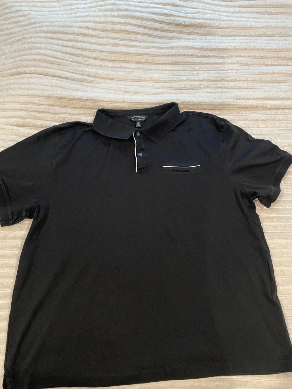 Banana Republic Black Polo with Contrast Piping